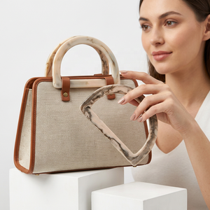 Poignée de sac en acrylique et résine en forme de cœur, écologique, thème amour, accessoire de mode décoratif pour personnalisation de sac à main - Product Image 1