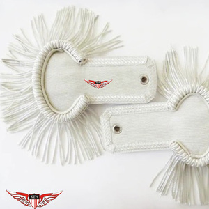 KEW - Epaulettes Blancos de Alta Calidad Personalizables, Ecológicos, Bordados con Hilos Metálicos, Estilo Francés Vintage Napoleón, Accesorio de Lujo - Product Image 1