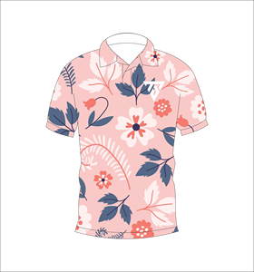 Polo à manches courtes pour hommes, imprimé feuilles florales roses, décontracté, mode été, T-shirt de golf - Product Image 1