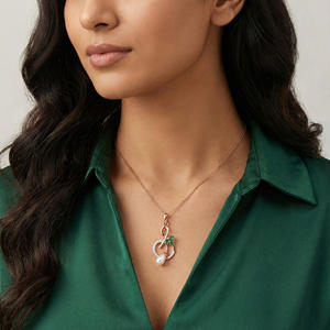 จี้เพชรธรรมชาติ 0.08 กะรัต สี H-I ทรงกลมเจียระไนแบบบริลเลียนท์ ความสะอาดระดับ VS-SI เพชรแท้จากธรรมชาติ สร้อยคอแบบโซลิแทร์สำหรับผู้หญิง - Product Image 3