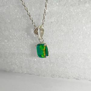 Green Rainbow Opal Vintage Engagement Pendant Necklace 925 Sterling <b>Silver</b> Handmade NIKHIL GEMS Third Party Certified Wholesale - Product Image 3