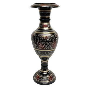 Jarrón de Flores de Latón Hecho a Mano con Trabajo Meenakari, Jarrón Decorativo Tradicional para Sala de Estar, Dormitorio y Hogar - Product Image 1