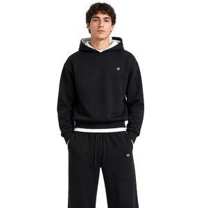 Manufacturer Custom 100% Cotton Oversized Boxy Blank Hoodies <b>Sets</b> Heavyweight Fleece Solid Pullover Loose Fit <b>Sweatpants</b> <b>Sets</b> - Product Image 4