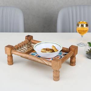 Plateau de service moderne en bois d'acacia, plateau à nourriture pour fromage, fruits, en-cas, cuisine, salle à manger, vaisselle - Product Image 6