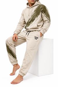Ensemble de survêtement personnalisé pour homme avec capuche, imprimé effet pinceau, manches longues, vêtements de sport décontractés avec pantalon à cordon de serrage, survêtement homme avec logo personnalisé - Product Image 6