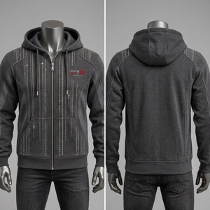Sweat-shirt personnalisé avec strass, ornements en pierres de qualité supérieure, matière polaire confortable, silhouette moderne et durable - Product Image 6