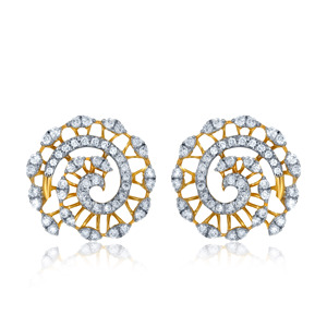 Luxury Two Tone Gold and <b>Silver</b> Spiral Floral Statement Ring with Sparkling CZ Pavé Stones and Intricate Openwork Design - Product Image 1