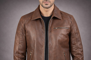 Chaqueta de Cuero para Hombre, Estilo Moderno, Personalizable, Precio al por Mayor, Manga Larga, Impermeable y Transpirable, Superventas - Product Image 2