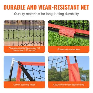 Rete Portatile 7x7 piedi per Allenamento di Baseball e Softball: Attrezzatura per Battuta, Ricezione, Lancio e Protezione Posteriore - Product Image 2