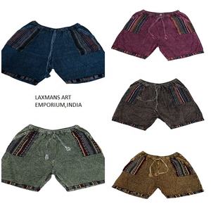 Pantalones cortos de algodón con parche estampado para mujer, pantalones cortos bohemios, pantalones cortos de retazos, pantalones cortos de rayón, pantalones cortos estampados, pantalones cortos con parche neplai - Product Image 1