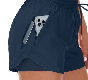 Shorts de yoga taille haute en toile vintage personnalisés pour femmes, séchage rapide, fitness, course à pied, grandes tailles - Product Image 1