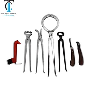 Kit d'outils de fermeur en acier inoxydable robuste avec garantie d'un an - Ensemble professionnel d'équipement pour l'entretien et le sablage des sabots de chevaux - Product Image 2