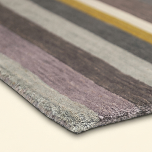 Alfombra DECORDEC de Lana, Hecha a Mano, Antideslizante, Ecológica, con Rayas Horizontales Tonales en Capas, Pelo Medio Grueso, para Dormitorio y Sala de Estar - Product Image 6