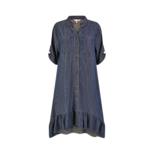 Robe en jean pour femmes tendance avec poches, vêtements personnalisés, fournisseur en gros OEM ODM - Product Image 3