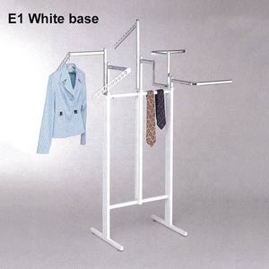 White Chromed Zinc 1 <b>Shelf</b> Adjustable Height Accent <b>Clothing</b> Display Rack Easy Assembly for Indoor/Outdoor Use High Visibility - Product Image 3