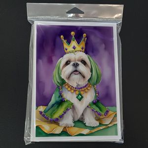 Lhasa Apso King of Mardi Gras Whimsical A7 Blank Greeting Cards Pack of 8 with <b>Envelopes</b> <b>5x7</b> Note Size - Product Image 3