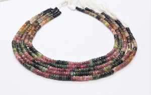 Natural Multi Tourmaline Faceted Rondelle <b>Beads</b> 13Inch Multi Tourmaline Gemstone <b>Beads</b> Natural <b>Colorful</b> Tourmaline Rondelle <b>Bead</b> - Product Image 2