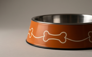 Tazón de Comida para Mascotas con Diseño de Contorno de Hueso Personalizado, Base Antideslizante, Color Naranja Óxido, Plato de Metal para Perros y Gatos, Suministros al por Mayor - Product Image 2