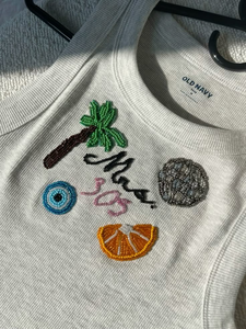 Top de mujer bordado con cuentas contemporáneas, diseño zen asiático hecho a mano, para ocasiones de bautismo, moda de verano - Product Image 3