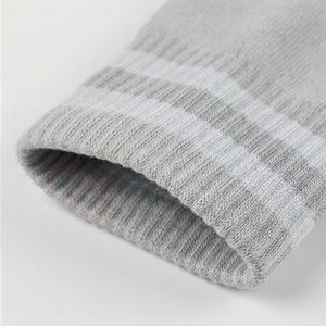 <b>Men's</b> Knee High <b>Socks</b> Gray <b>Striped</b> Knitted Cotton Breathable Sports Regular Style Spring - Product Image 4
