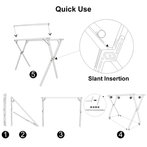 Modern design steel clothes drying rack x-frame folding laundry indoor outdoor portable drying stand customization available - Product Image 3