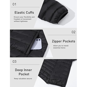 Veste matelassée chaude avec capuche intégrée et fermeture éclair intégrale pour femmes, idéale pour l'hiver - Product Image 2