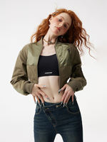 Veste bomber en satin pour femme, entièrement personnalisée, respirante, de haute qualité, avec col en V et fermeture éclair sur le devant, pour l'hiver