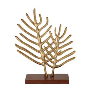 Adorno de aluminio pulido dorado en forma de corazón con base de madera para regalo, decoración, oficina, escritorio, decoración industrial. - Product Image 5