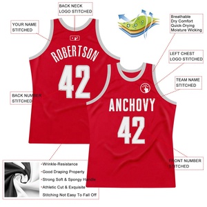 Maillot de basket-ball personnalisé en sublimation, maillot de sport rouge en maille sans manches avec nom et numéro de l'équipe imprimés - Product Image 2