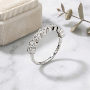 0.55CTW Round Bezel Band Setting Minimalist <b>Ring</b> - Product Image 2