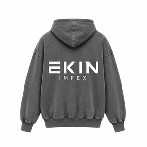 เสื้อฮู้ดดี้โอเวอร์ไซส์แบบย้อมสีเอซิด พิมพ์ลายสกรีน โลโก้สั่งทำได้ ขายส่ง เสื้อฮู้ดดี้ผู้ชาย ผ้าฟลีซหนานุ่ม สไตล์วินเทจ สตรีทแวร์ - Product Image 2