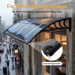 UV Rain Snow Protection 40x40 Inch <b>Window</b> Canopy <b>Awning</b> Drainage Sink for Door Entrance Exterior House <b>Window</b> Door Accessories - Product Image 4