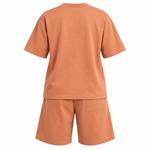 Conjunto de Shorts Casuales Unisex para Verano 2026, Camiseta de Manga Corta Sólida, Tejido de Punto, Spandex/Algodón, Transpirable, Ajuste Holgado, Secado Rápido - Product Image 6