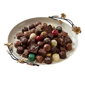 Plateau à chocolat en métal martelé, grande qualité, plateau de service en métal argenté, présentoir à bonbons et desserts pour la maison et l'hôtellerie, en promotion - Product Image 2