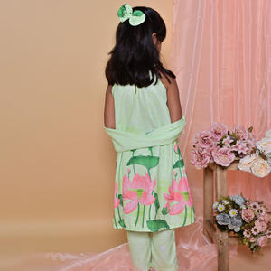 Kurti pour filles de 1 à 9 ans, de qualité supérieure, à imprimé floral numérique, col rond, tunique ethnique pour l'été - Product Image 4