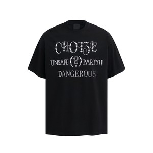 เสื้อยืดโอเวอร์ไซส์ลายพิมพ์สไตล์เรโทรสตรีทแวร์สำหรับผู้ชาย คอลเลคชั่นซัมเมอร์ ผ้าฝ้าย 100% พิมพ์ลายดิจิทัล ประดับด้วยเพชรและมุก แขนสั้น - Product Image 2