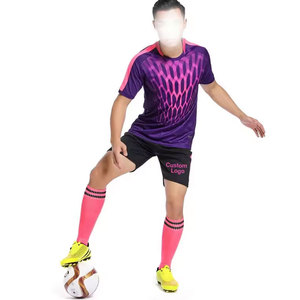 Camiseta de Fútbol Personalizada para Hombre, Color Morado y Rosa, Estampado Geométrico Sublimado, Absorbente de Humedad, Manga Corta, Corte Regular, para Adultos, Todas las Temporadas - Product Image 4