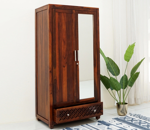 Armario de Madera Maciza Sheesham de Diseño Clásico para Dormitorio, Armario de Gran Capacidad para Almacenamiento en el Dormitorio, Almirah para el Hogar o Hotel - Product Image 6