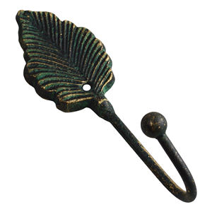 Achetez un crochet mural décoratif en métal antique, peint, pour suspendre des vêtements, un manteau ou un chapeau, petit modèle vintage simple. - Product Image 2