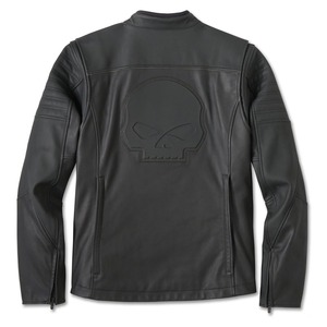 Chaqueta de Cuero para Motociclistas con Gráfico de Calavera Willie G - Product Image 2
