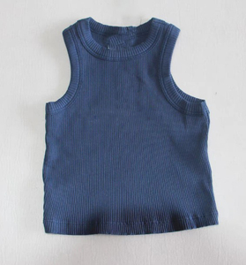 Débardeur côtelé pour fille, personnalisé, pour fitness, entraînement, gym, décontracté, en coton tricoté, sans manches, séchage rapide, écologique - Product Image 3