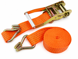 Sangle d'arrimage à cliquet PROVINA 50 mm, 5000 kg, double crochets en J, sangle en polyester haute ténacité, certifiée CE, pour la fixation de charges lourdes - Product Image 5