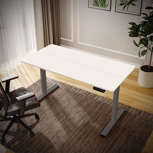 Scrivania Elettrica Regolabile in Altezza con Doppio Motore, Postazione di Lavoro per Casa e Ufficio, Tavolo Sit-Stand in Due Pezzi - Product Image 2