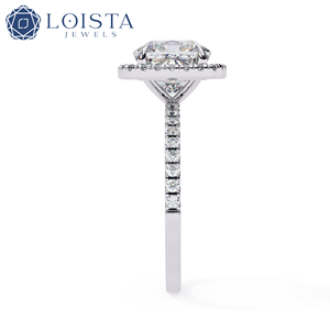 LOISTA <b>Cushion</b> Cut Diamond Engagement <b>Ring</b> White Gold Natural D Color GIA Certified Women's Classic Style - Product Image 3