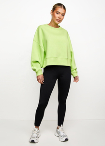 Women's Cotton Blend Luxury Streetwear Oversized Printed Front <b>Leopard</b> <b>Print</b> Drop-shoulder Crewneck Autumn Hoodies <b>Sweatshirt</b> - Product Image 3