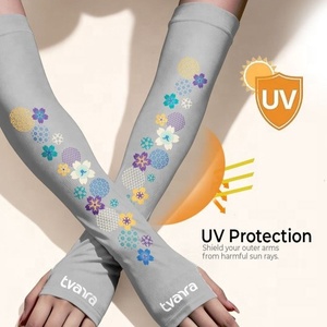 Manches de compression anti-UV grises pour femmes, en Spandex et Polyester, pour le cyclisme et les activités de plein air, effet rafraîchissant - Product Image 3