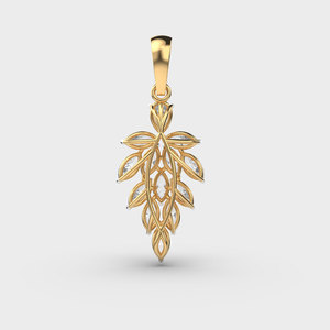 Collar de Lujo para Mujer con Colgante de Hoja de Diamante Corte Marquesa en Oro Amarillo y Cadena de Eslabones, Joyería para Boda - Product Image 4