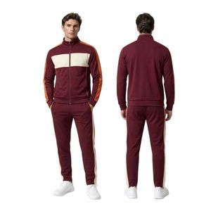 Survêtement de sport pour homme à panneaux contrastants, col à capuche, manches longues, anti-odeur, élastique, pour la gym et l'entraînement en extérieur - Product Image 5
