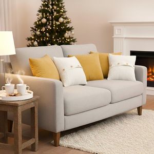 SOGA 5PC Golden Yellow <b>Velvet</b> Pillowcase and Knit Comfort Pillow <b>Cover</b> Set Stylish Sofa Decorative <b>Cushion</b> Cases - Product Image 6