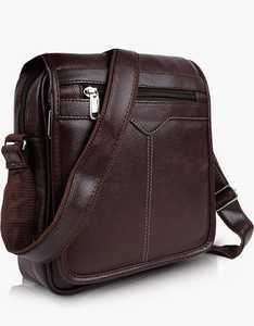 Sac de poitrine vintage en cuir véritable avec fermeture à boucle, bandoulière, pour homme, durable, taille moyenne, toutes saisons, usage quotidien - Product Image 1